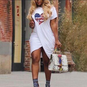 Sexy American Flag Love Print dress size Medium...